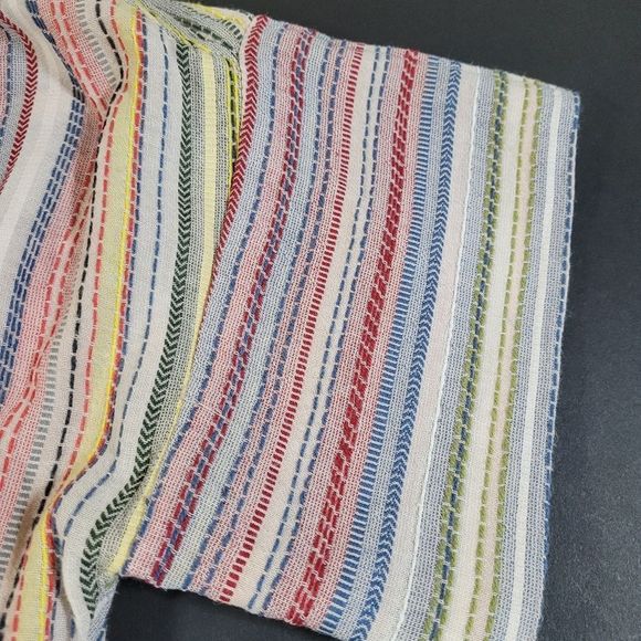 Anthropology Pilcro Augusta Women's Rainbow Striped Oversized Boho Tunic Size S - Picture 7 of 12